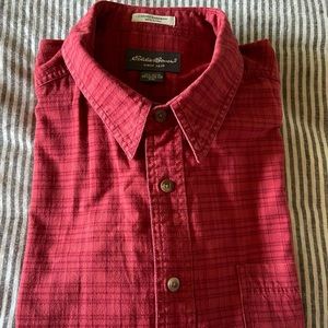 Eddie Bauer short sleeve corded chambray, size XXL